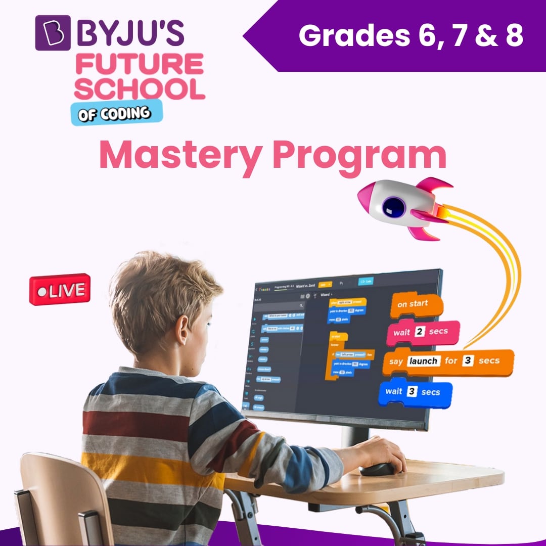 BYJU'S Future School Personalized Live Coding Mastery Program Grades 6, 7 and 8